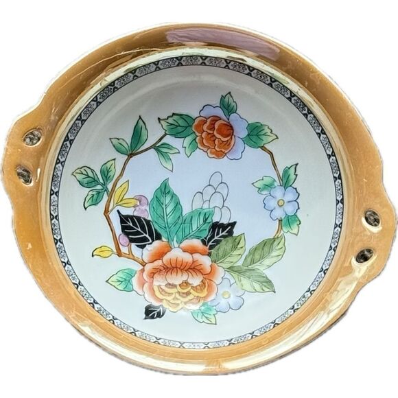 Vintage Noritake Lusterware Hand-PaintedFloral Bowl Made in Japan‎